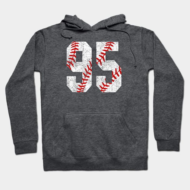 Vintage #95 Baseball Laces Baseball Mom Jersey Love Baseball Hoodie by TeeCreations